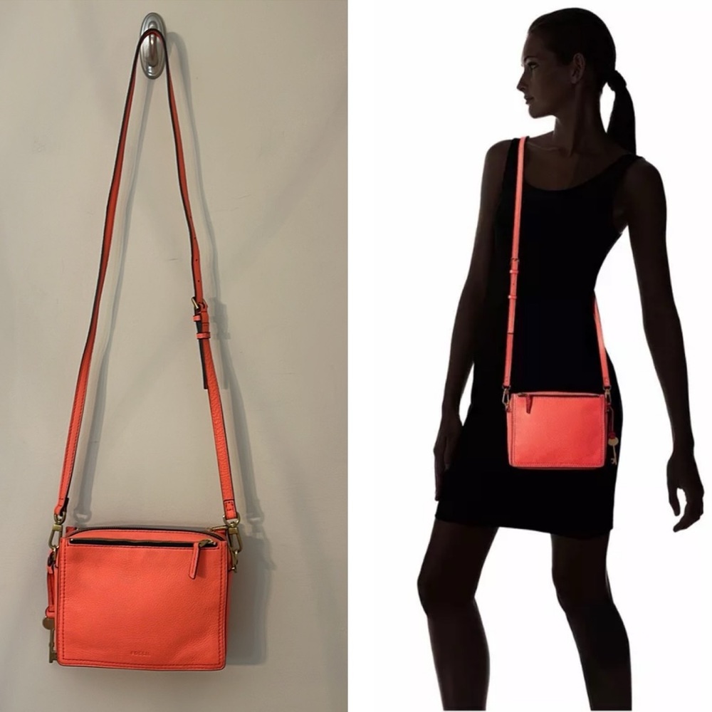 Fossil Women's Campbell Crossbody Bag Lava - Coral - Picture 3 of 17